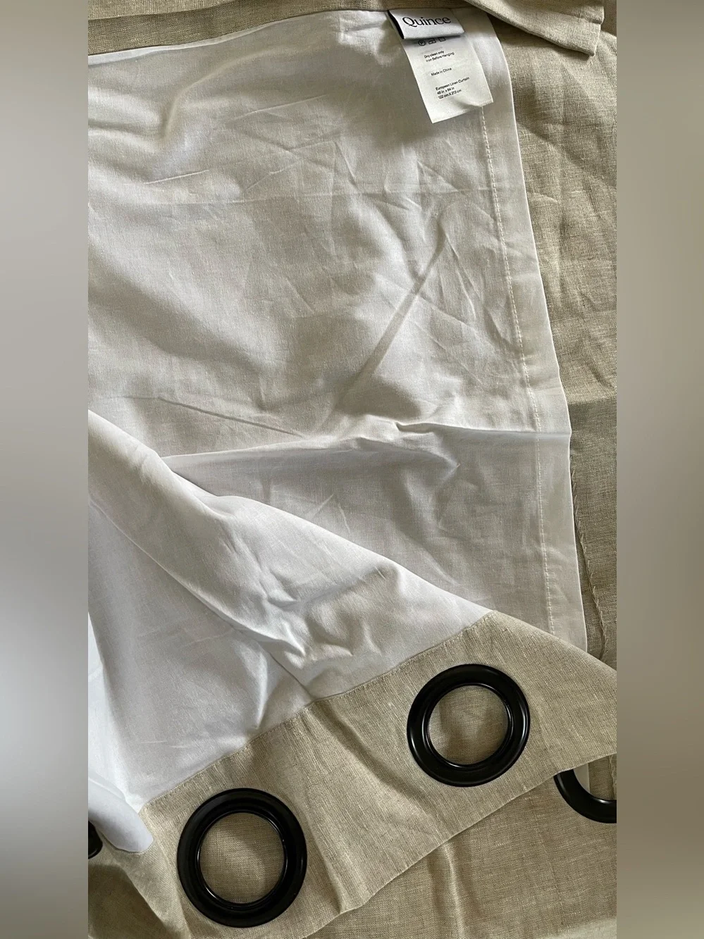 NWOT Quince European Linen Grommet Curtain - Single Panel, 48 X 84 (Flax)